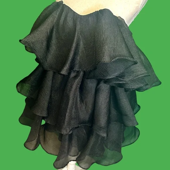 NWT Altar’d State ‘Sadie’ Black Strapless Tiered Ruffle Dress Size XS - Picture 8 of 12